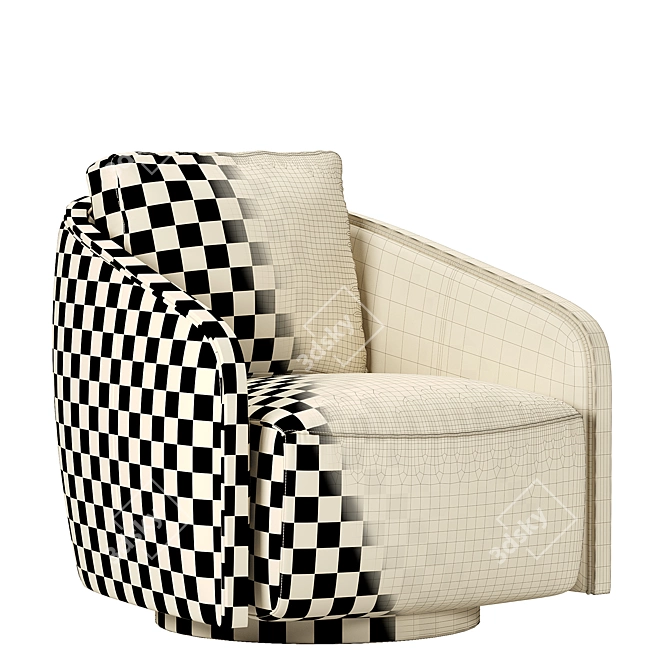 Luxury Pomona Leather Swivel Chair 3D model image 4