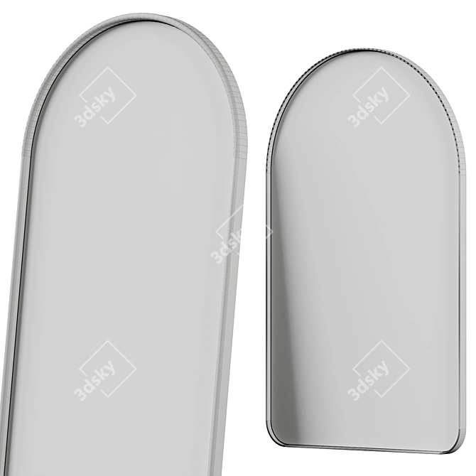 Sleek Mirror Set in Multiple Colors 3D model image 4