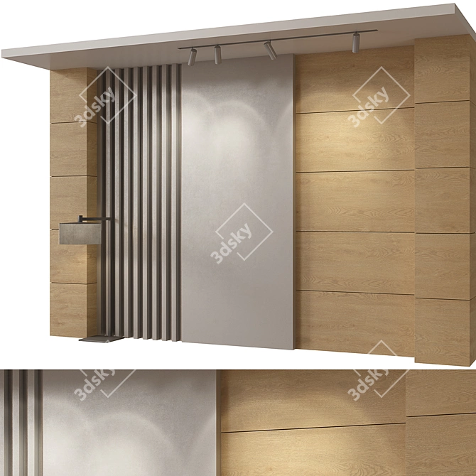 Modern Textured Wall Panel Set 3D model image 2