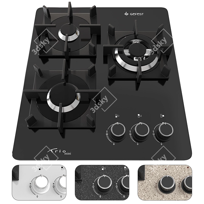 GEFEST Built-In Gas Cooktop 3D model image 1