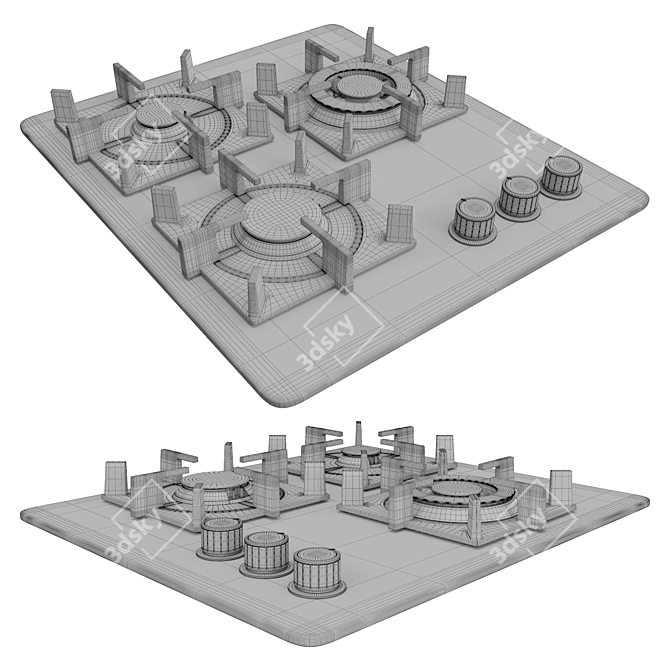 GEFEST Built-In Gas Cooktop 3D model image 6