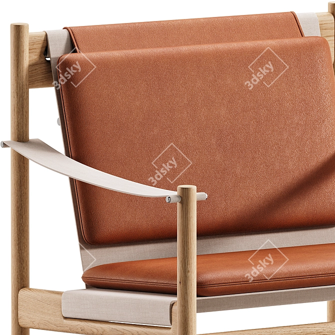 Modern Leather Lounge Chair 3D 3D model image 4