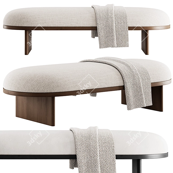 Anza Bench 160 - Modern Design 3D model image 1