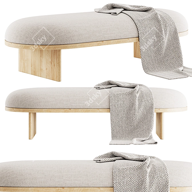 Anza Bench 160 - Modern Design 3D model image 3