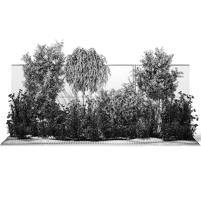 Elegant Landscaping Kit with Oleander and Olive 3D model image 7