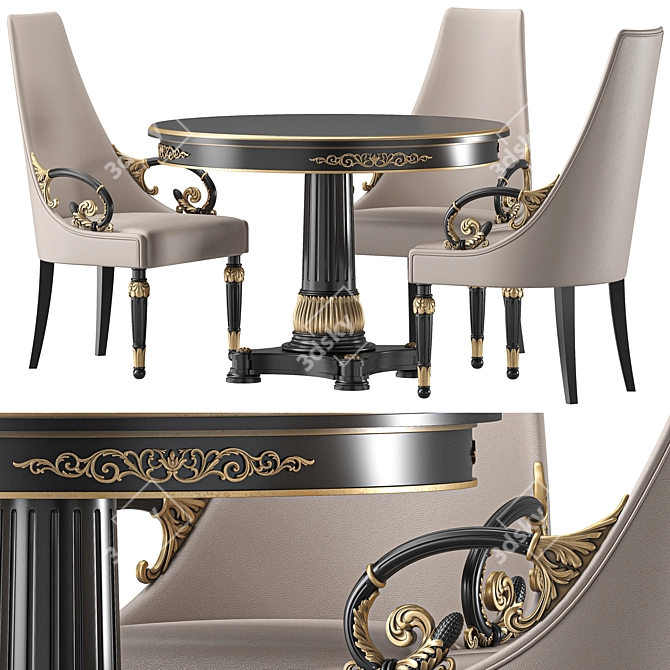 Versace Vanitas Round Dining Set 3D model image 1