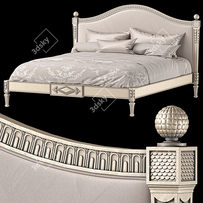 Luxury Ornate Roberto Giovannini Bed 3D model image 1