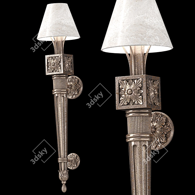 Bronze Crystal Rock Wall Light 3D model image 1