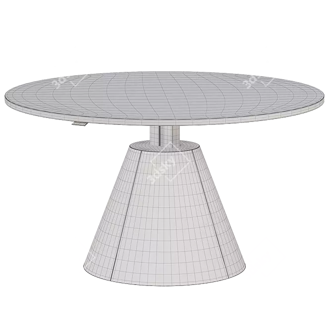 Height-Adjustable Metal Table Design 3D model image 2