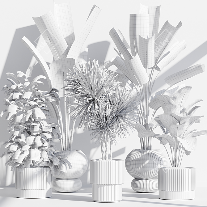 Botanical Theme Plant Set - 3D Simulation 3D model image 7