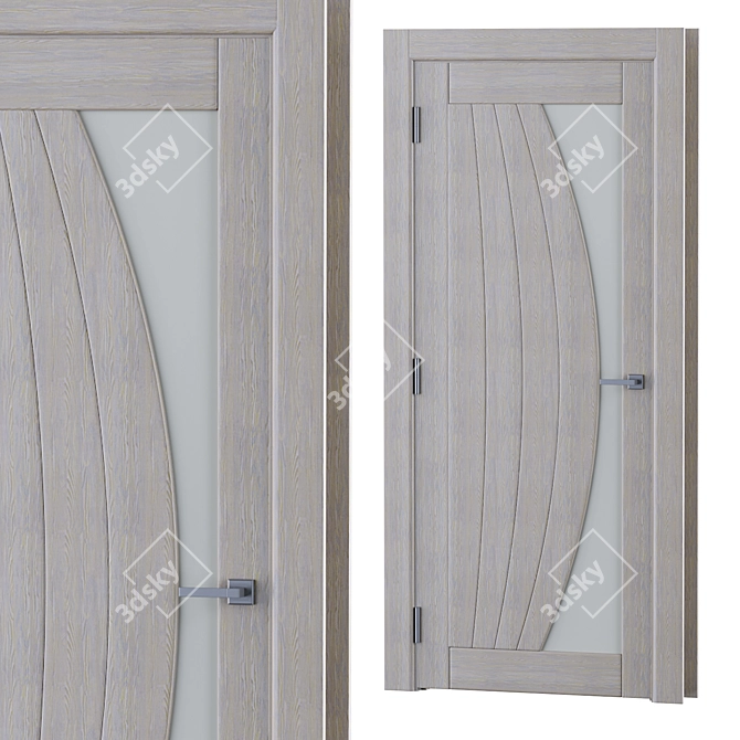 Modern Interior Wooden Doors Set 3D model image 4