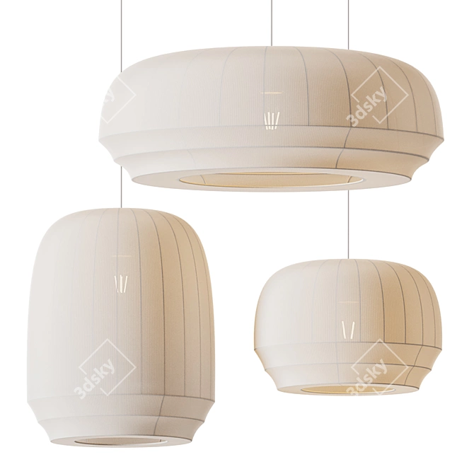 Traditional Pendant Lamp Trio 3D model image 1