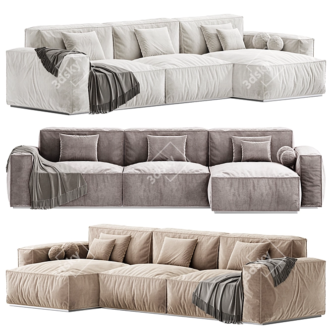 Modern Loft Santino Sofa Home 3D model image 2