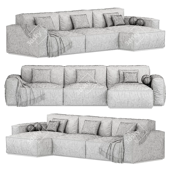 Modern Loft Santino Sofa Home 3D model image 4
