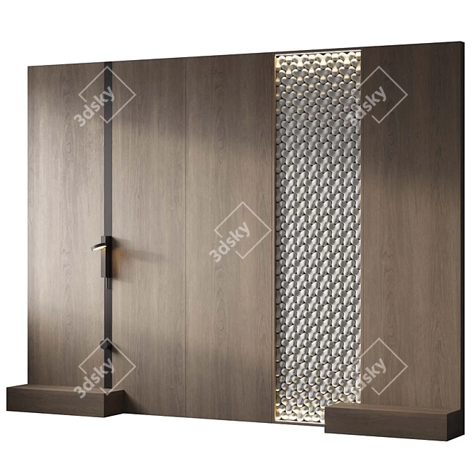 Modern Upholstered Bed Headboard 3D model image 1