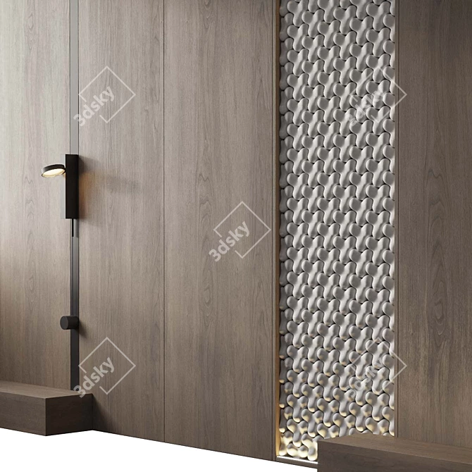 Modern Upholstered Bed Headboard 3D model image 4