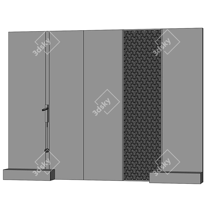 Modern Upholstered Bed Headboard 3D model image 5