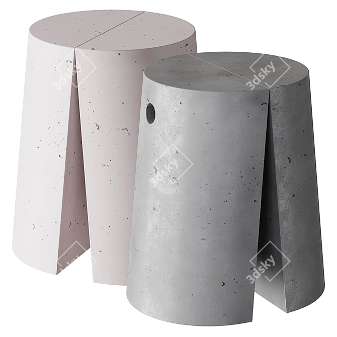 Modern Concrete Stool | VARCO 3D model image 1