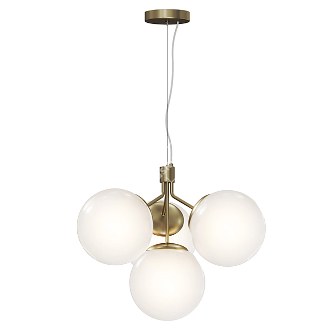 Elegant 4-Spot Pendant Light 3D model image 2
