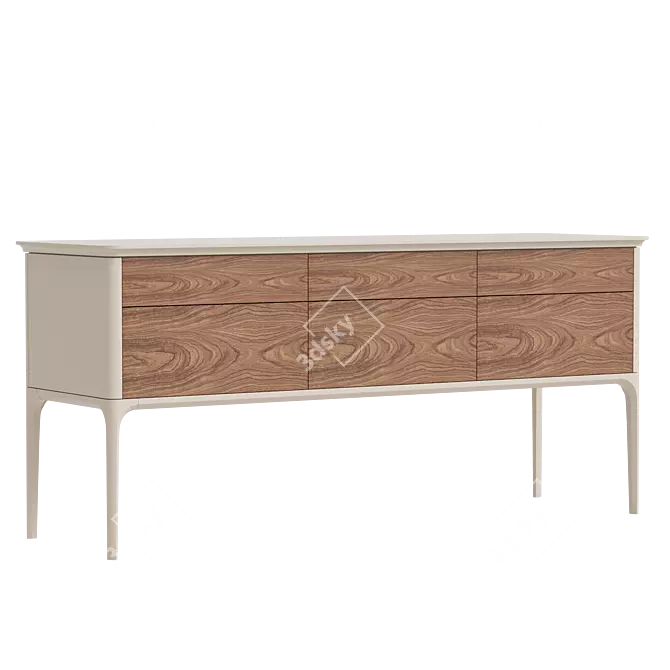 Primo Bosco Walnut Console 3D model image 1