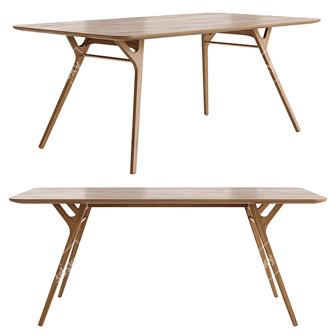 Title: Walnut Dining Set Ren Carola 3D model image 3