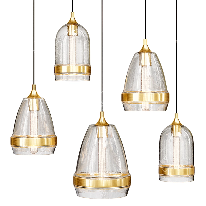 Modern Glass Vase Pendant Lamp 3D model image 1