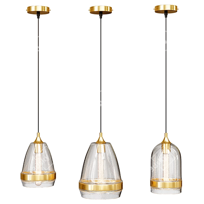 Modern Glass Vase Pendant Lamp 3D model image 2