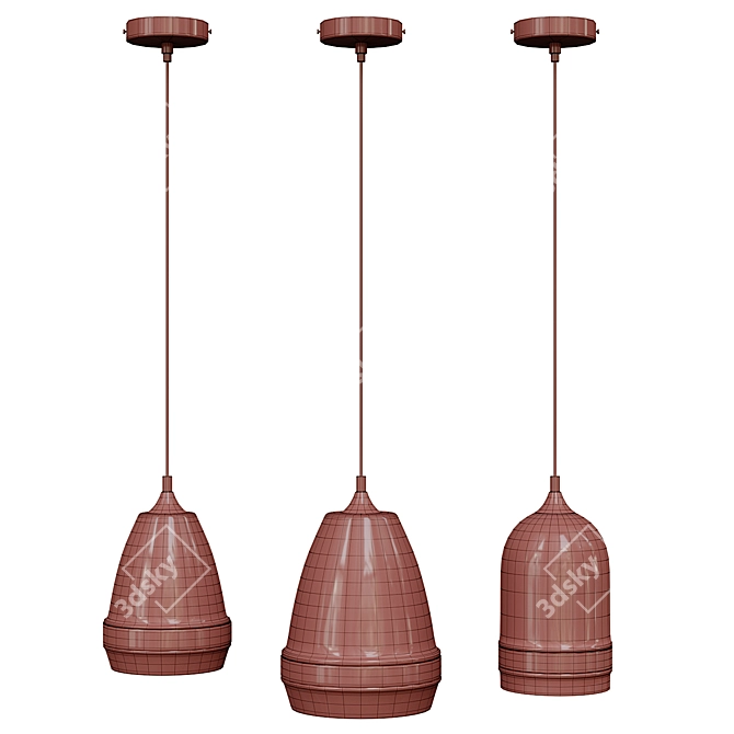 Modern Glass Vase Pendant Lamp 3D model image 3