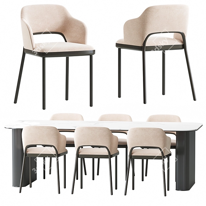  Modern Thonet Chair 520 3D model image 2