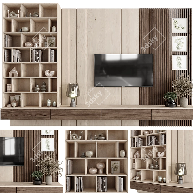 Sleek TV Wall Mount Kit 3D model image 1