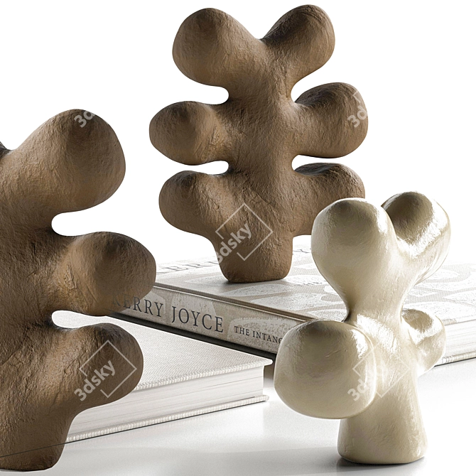 Modern Decor Book & Sculpture 3D model image 4