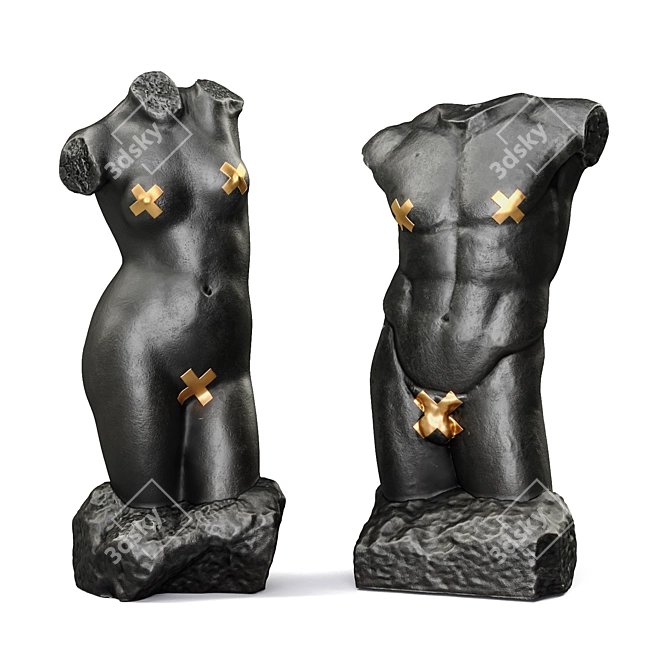  Mythic Duo Sculpture: Divine Beauty 3D model image 1