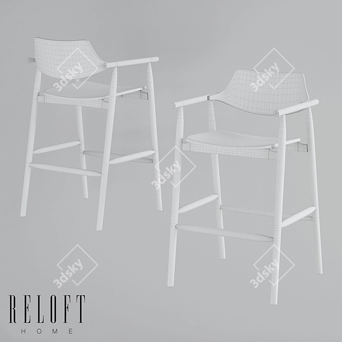 Monk Bar Stool in Millimeters 3D model image 1