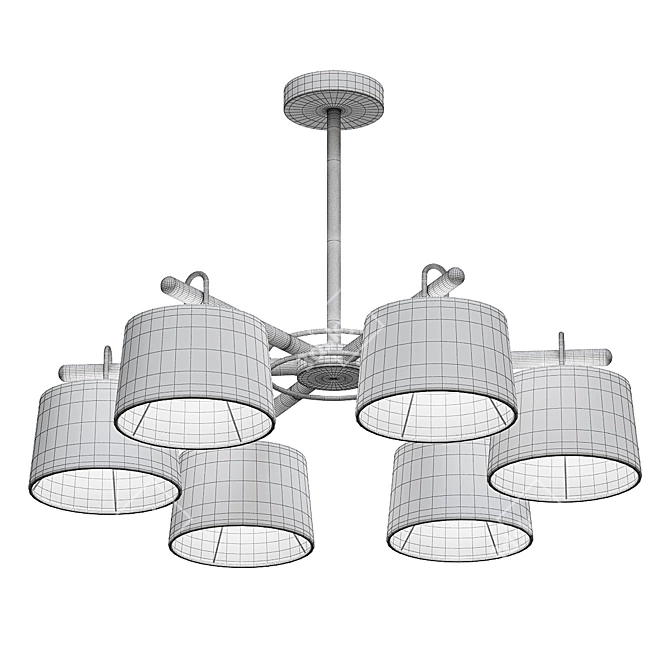EVEN 3 Green Ceiling Chandelier 3D model image 3