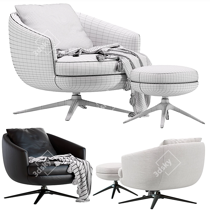 Modern Luxury Raphael Armchair 2 3D model image 7