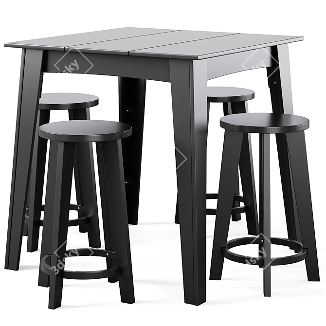 Eco-Friendly Modern Outdoor Set 3D model image 1