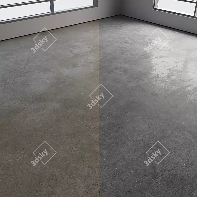 Polished Concrete Floor Texture Kit 3D model image 4