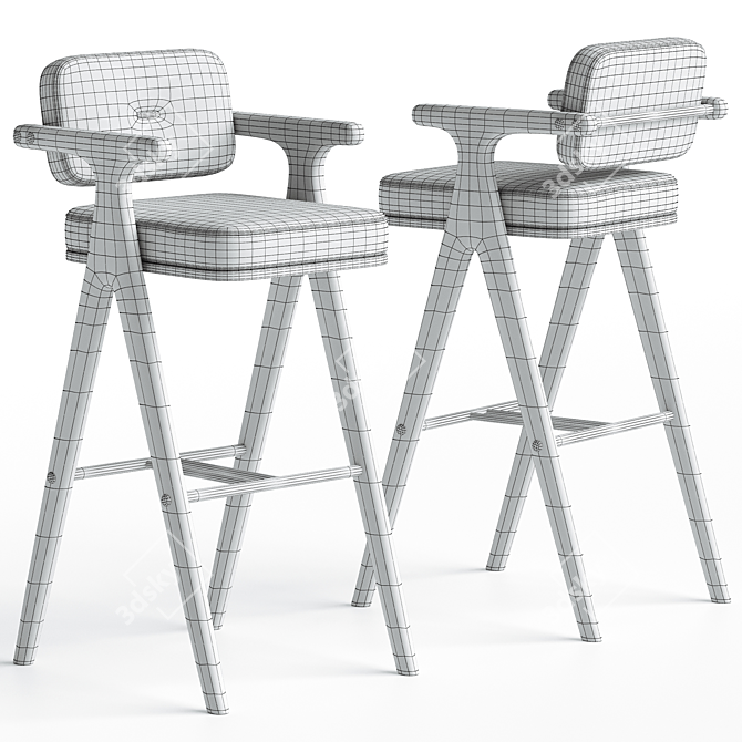  Bernard Bar Chair 3D model image 6