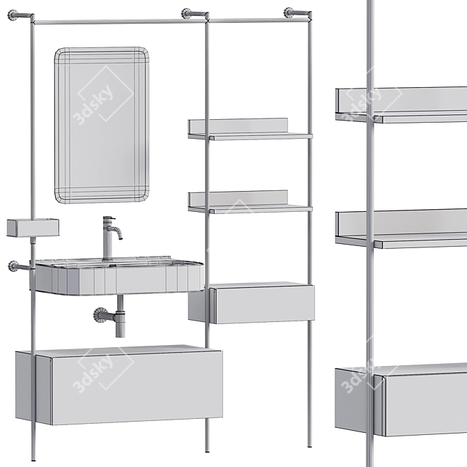 Elegant Atelier Bathroom Furniture 3D model image 9