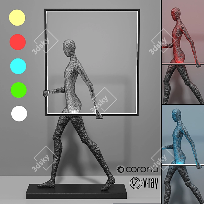 Multicolor Figure Table Lamp 3D model image 1
