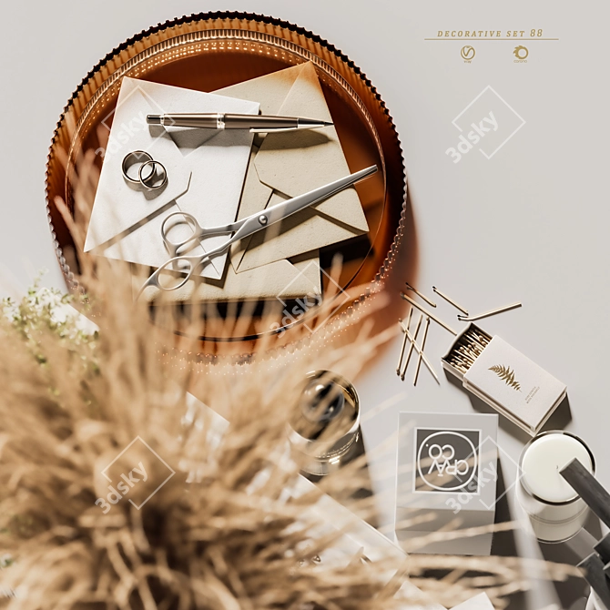 Elegant Decor Set with 3D Models 3D model image 6