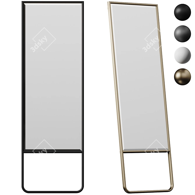 Contemporary Full-Length Wall Mirror 3D model image 1
