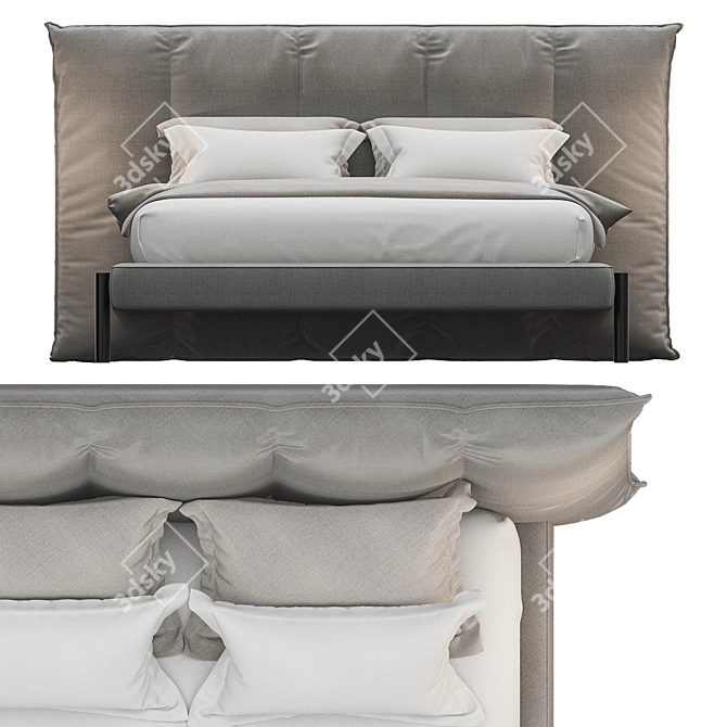 Elegance Tufté Bed - Novamobili 3D model image 2