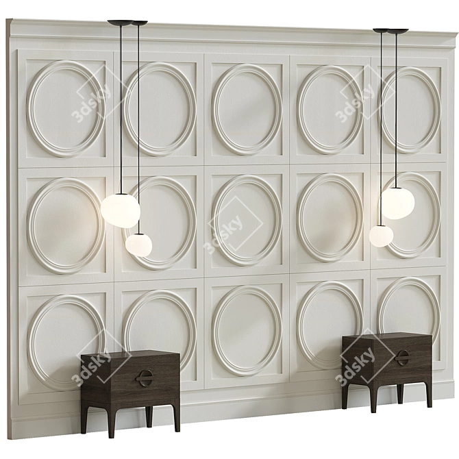 Elegant Wall Decor Composition 3D model image 3