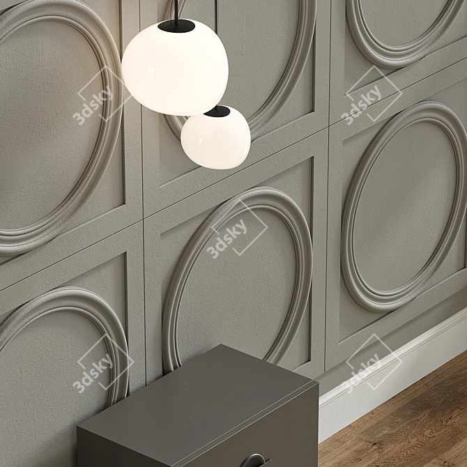 Elegant Wall Decor Composition 3D model image 1