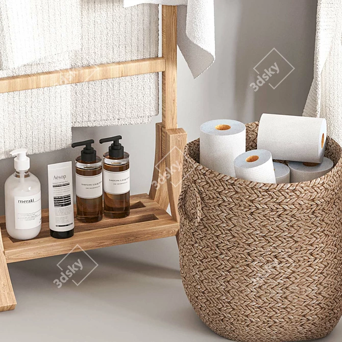  Modern Bathroom Accessories Set 3D model image 3