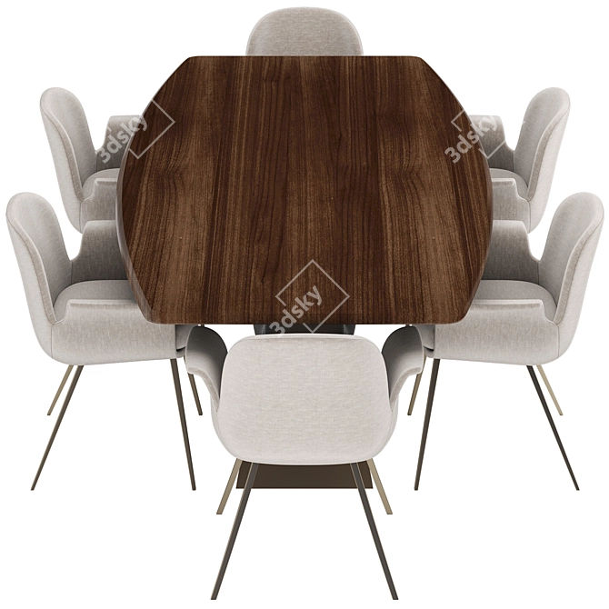 Elegant Turri Soul Dining Set 3D model image 3