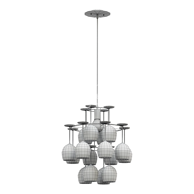 Rustic 19'' Chandelier Vintage Style 3D model image 3