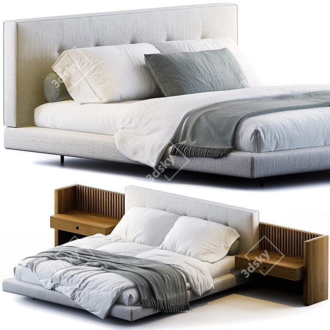 Minimalist Chic Brasilia Bed 3D model image 1