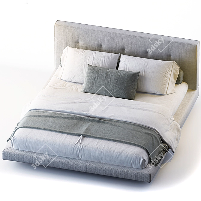  Minimalist Chic Brasilia Bed 3D model image 3